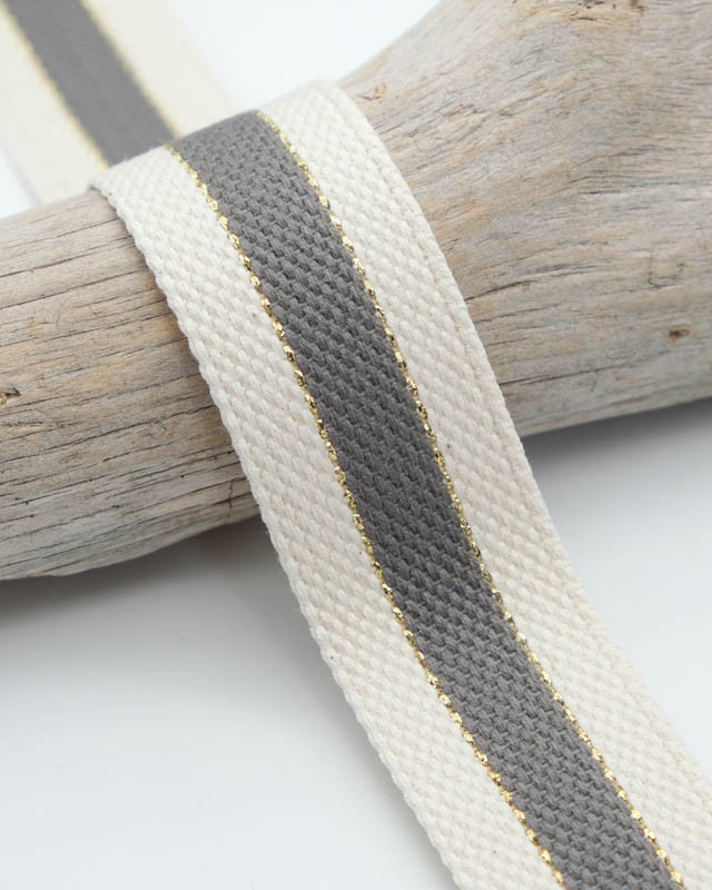 Sangle Coton Lurex Bicolore Gris - Maison Klem